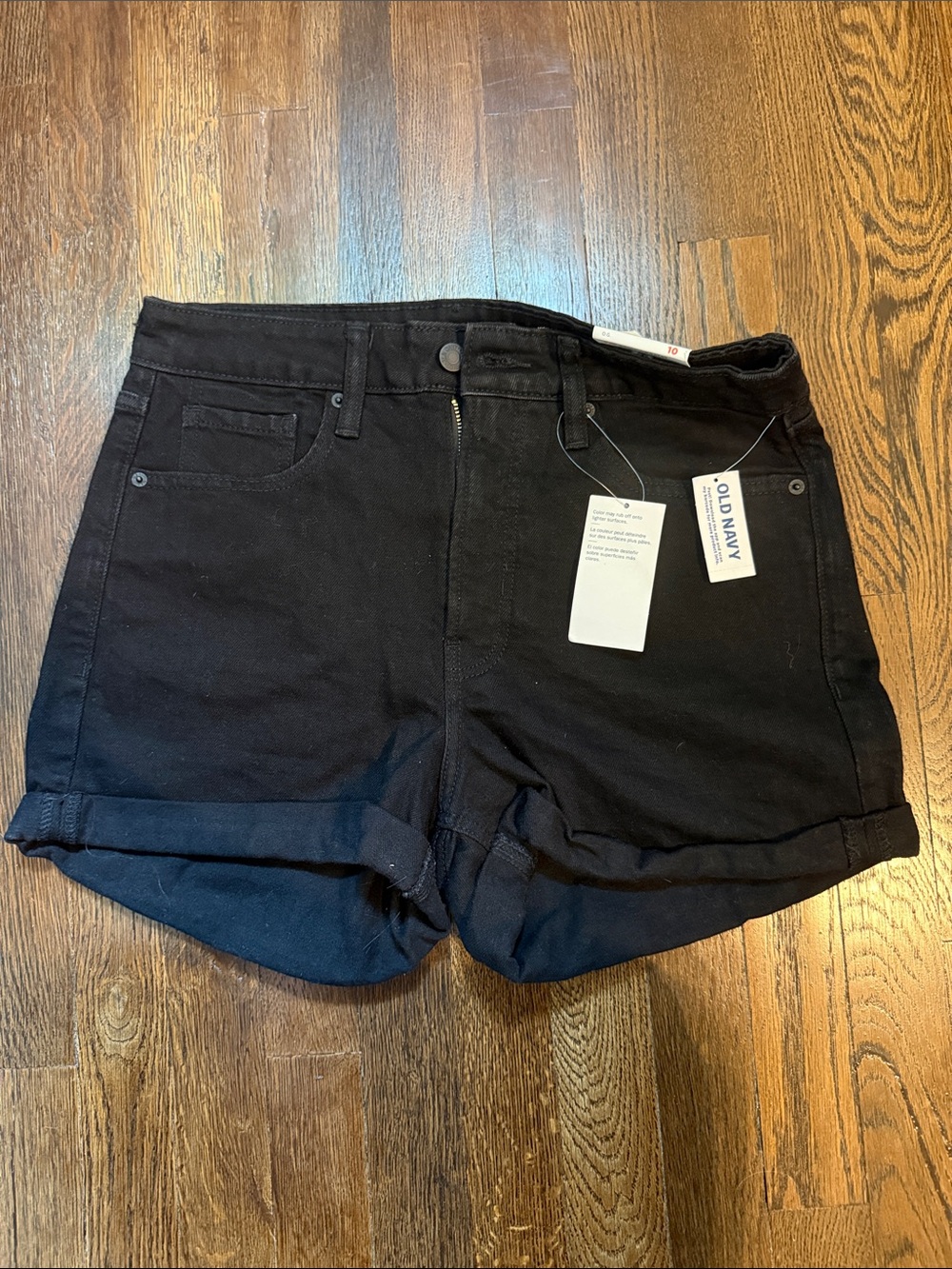 Old Navy Black Rolled Hem Jean Shorts
